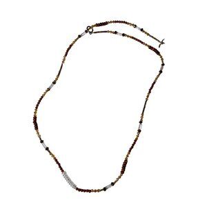 Womens Brown Seed Beaded Necklace Wrap Bracelet 36 In Lightsweight Jewelry u